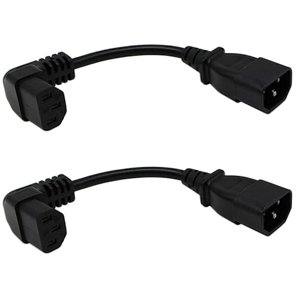 2 kpl 18 cm IEC 320 90 asteen C13 3-napainen naar C14 uros PDU virtajohdon jatkojohto