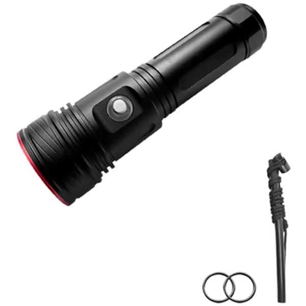 Kraftig LED-lommelygte XHP70 dykkerlommelygte 2400LM undervands 80M IPX8 vandtæt lys USB genopladelig