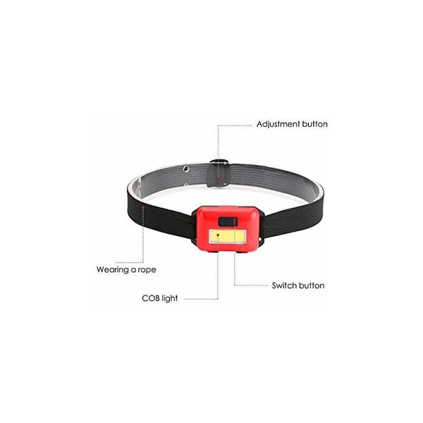 COB LED Hodelykt Hodelykt 3 Moduser Regntett Hodelykt Hodelykt for Utendørs Camping Fiske Blå-Solrik