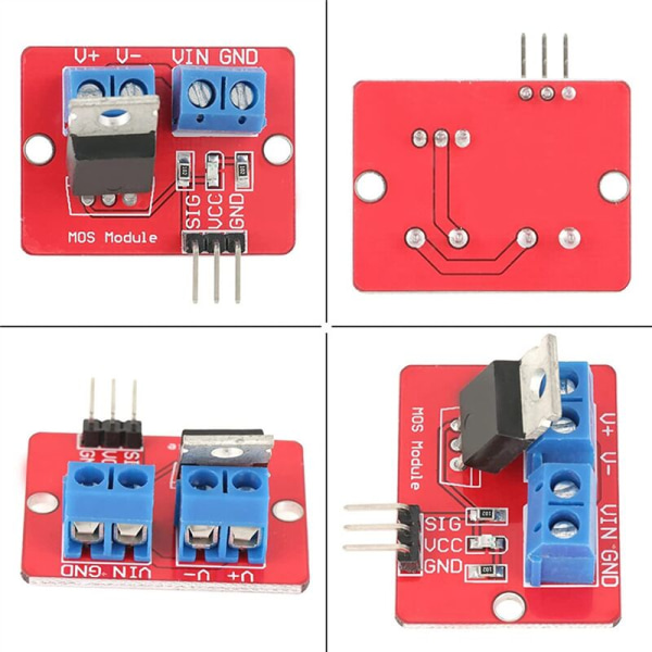 10 kpl IRF520 MOS-ohjainmoduuli PWM-himmennin 0-24V Top Mosfet -painike IRF 520 ARM MCU:lle