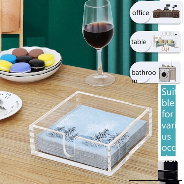 Transparent Akryl Servettbehållare Hem Hotell Servett Servettlåda Behållare Hushåll Vardagsrum Servett Organizer