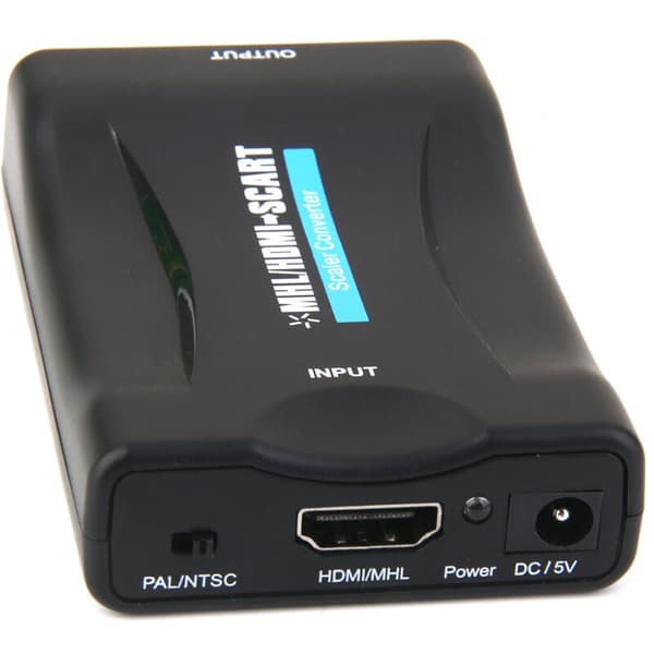 Stereo Audio Adapter HDMI til SCART Komposit Video Konverter + USB Kabel Sort