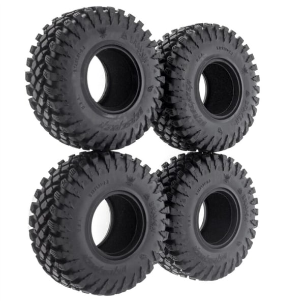 4 stk Rock Crawler Dekk 2,2 Tommers Folding Dekk 128Mm med Mousses for Axial Wraith SCX10 Wrangler -4 2,2 Hjul