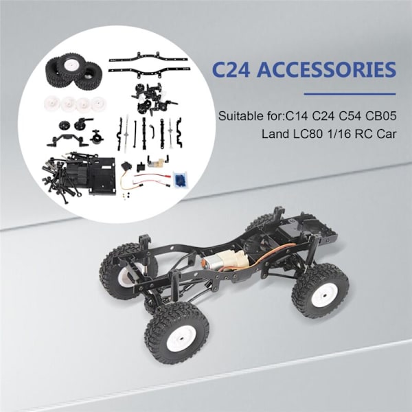 190 mm hjulbas omonterad ram chassi för C14 C24 C24-1 C54 CB05 Land Cruiser LC80 1/16 fjärrkontroll bil uppgradering delar