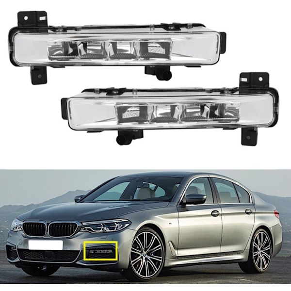 Dimljus med LED-positionsljus för bil, dimljus för dagtid, för G30 G31 G38 5-serien 520I 530I 540I 63177349131 vänster