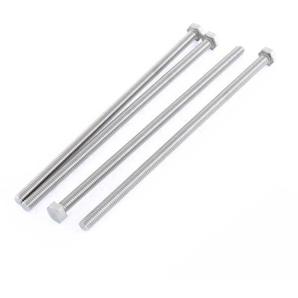 M6 x 150mm A2 rustfritt stål bolt full gjenget sekskant bolt 4 stykker