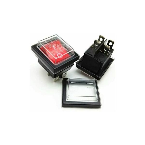 3 st röd LED PÅ/AV vippströmbrytare med vattentätt lock 16A/250V 20A/125V