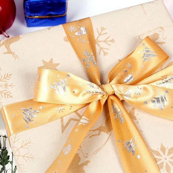 Julpapper i kraftpapper - Snögubbe Snöflinga Dekorationspapper Presentpapper-3