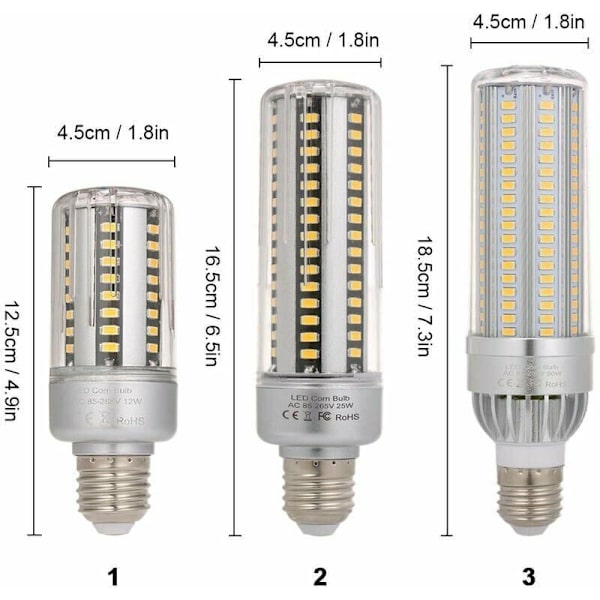 Mais LED-pære Super Lys LED-pærer Varmt Hvit Sockel E27 350W Glødelampe Ekvivalent Ikke-dimbar, 50W
