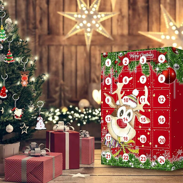 2022 Julekalender Kunstnerisk Kalender, Hengende Julepynt til Barn, 24 Dagers Nedtelling Tilfeldig Anheng Gunst Jul Overraskelse