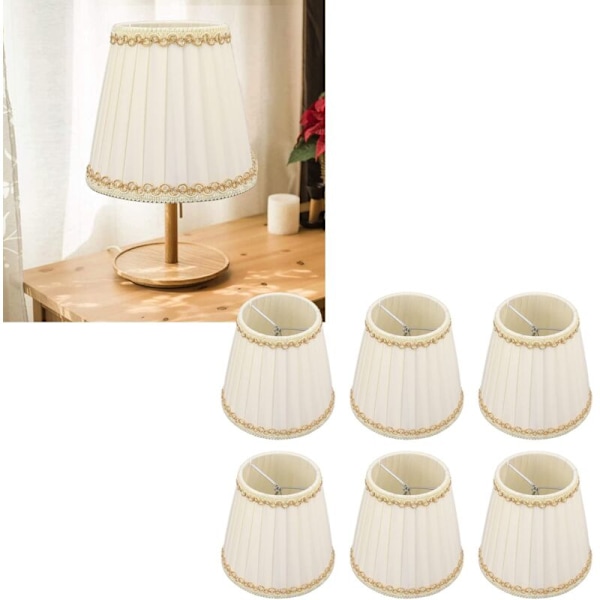 Liten Lampskärm, Chandelier Lampskärm Clip-on Lätt Tyg Typ 6 Stk för Hall