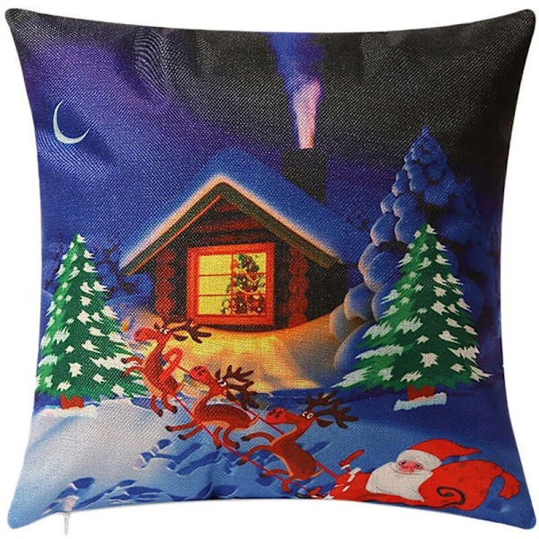 Julepute Kvadratisk Dekor Pudebetræk Julepudebetræk til Sofa Sæde 45X45Cm