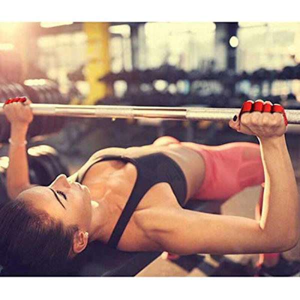 Gym Viktlyftningsgrepp Pad Anti-Halk Hantelgrepp Pads för Kvinnor Fitness Röd