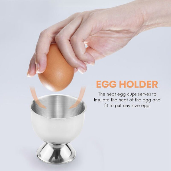 Eggkoppholder i rustfritt stål for myke kokte egg, kan lages av små vinglass, 6 sett