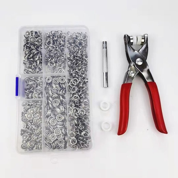 200 st 9,5 mm metallsyknappar klo ring tryckknappar tryckknappar klämma tång DIY kläder fem klor spänne