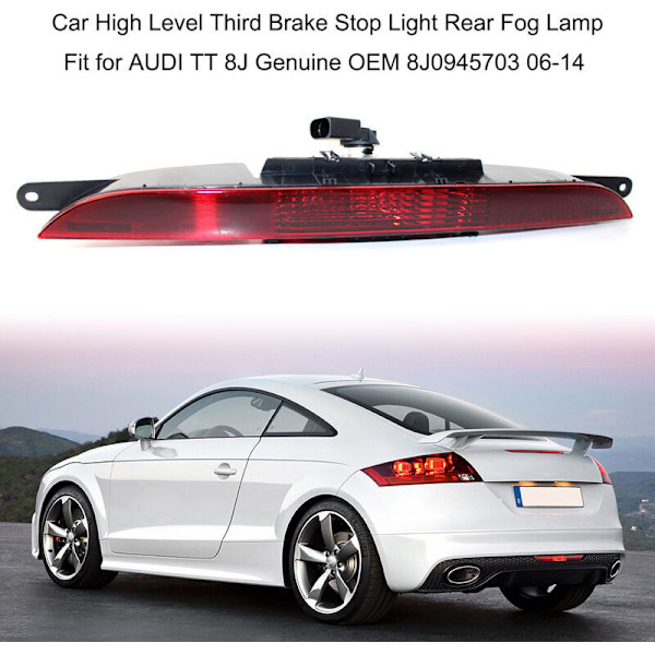 Kolmannen tason takasumuvalo Audi TT 8J:lle - Viite OEM 8J0945703 06-14, Punainen