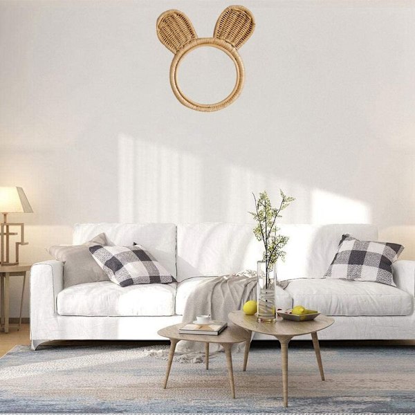 Rattan-kehyskoriste seinäkehykset koristekehys, ripustettava kehys seinäkoriste, ei sisälly