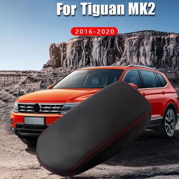 Bilcenterkonsol Box Cover Armrest Pad för 2016-2020 Röd