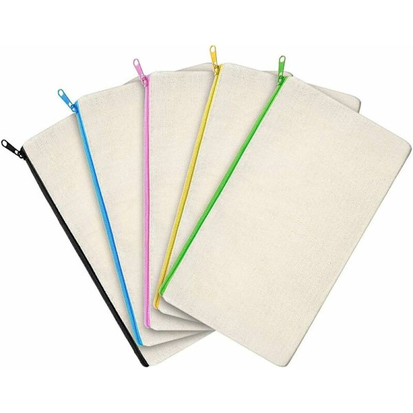 10 stk DIY Canvas Kosmetikpose, Makeupposer, Canvas Pengepung, Canvas Makeuppose, Canvas Opbevaringstaske, Tilpassede Stofposer - Fei Yu