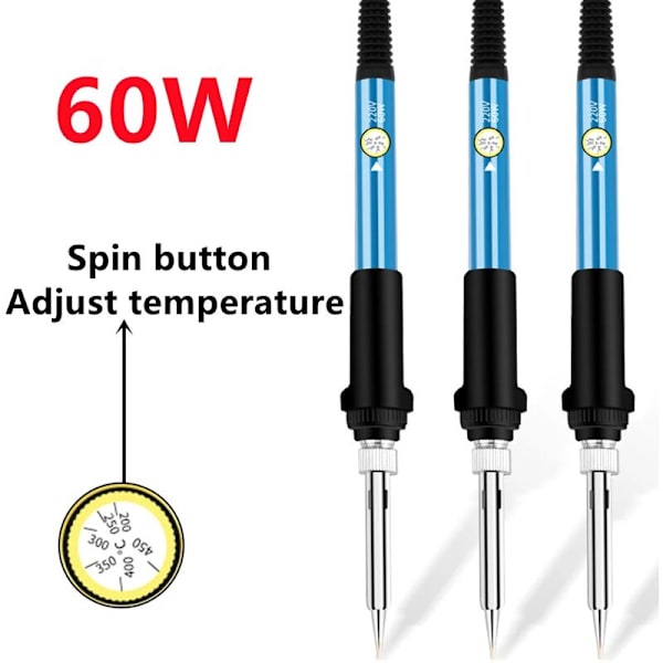 Mini Loddejernsstation med Justerbar Temperatur, Elektrisk Loddejernsstation, Mini Varmeblyantgreb, Svejsereparationsværktøjer 60W 1 stk Mini Adjus