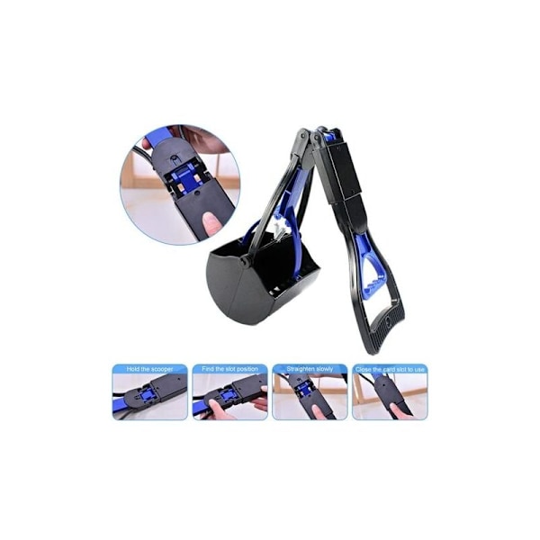 Pet Poop Scooper 60cm Foldbar Lang Skaft Pet Poop Scooper til Udendørs Indendørs