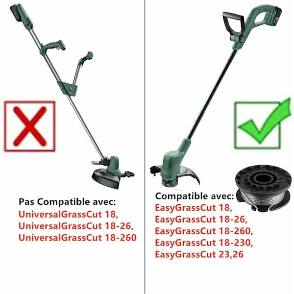 5 stk. F016800569 erstatningsspoler til Bosch EasyGrassCut buskrydder, F016800385 trimmer erstatningsspole kompatibel med ART 23SL og A