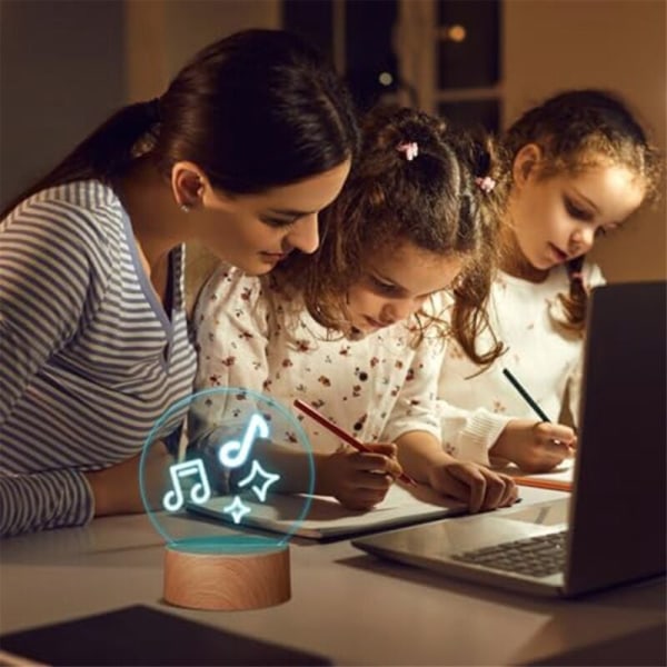 6 st 3D LED nattlampa bas julklapp 16 färger LED ljus display bas med fjärrkontroll USB-kabel lampbas