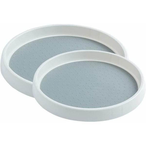 Roterende Skuff, for Krydderier, Condiments, Kjøkkenoppbevaring, 2 Størrelser Runde Skuffer (25cm & 30cm), Roterende Plastbase for Skap, for Stue / Dini