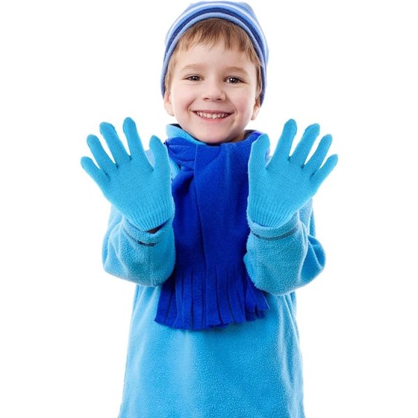 3 par stickade barnhandskar - Stretchiga vinterhandskar för barn Warm M