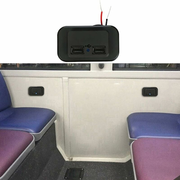Dobbelt USB Billader Stikkontakt 12V 24V 3.1A til Motorcykel RV Truck ATV Båd Bil RV USB C Forlængerkabel Universal Billader til Telefon