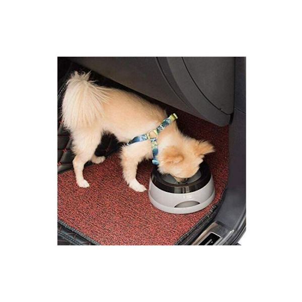 Halkskyddad hundskål kattskål grå 18,9x9cm Anti-spill hundskål, lämplig för användning i bilen