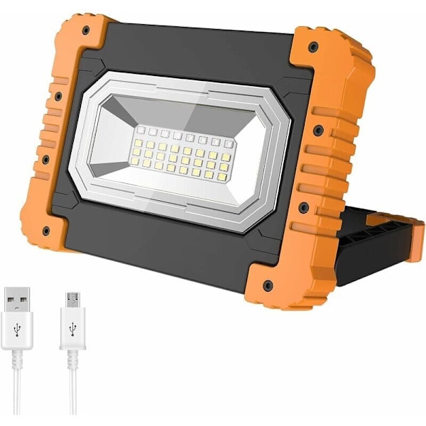 Laderbar LED-arbeidslys for byggeplasser Vanntett LED-arbeidslampe Bærbar LED-lampe for byggeplasser, garasjeverksted, camping, garasje, fiske