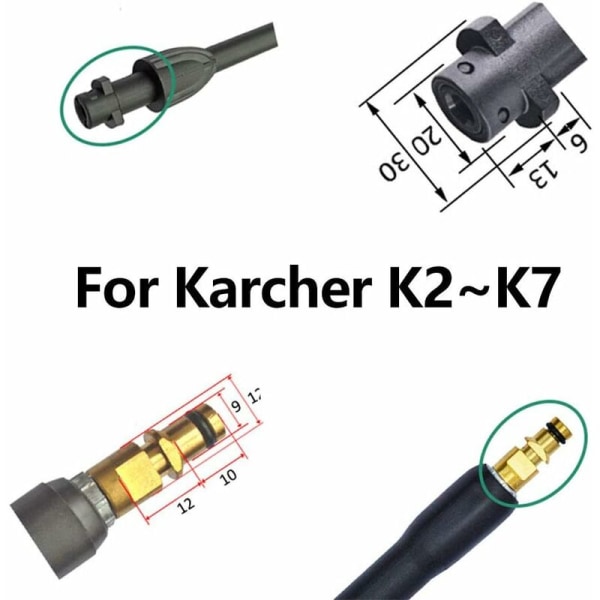 Høytrykksutløserpistol og 2 jetlanser, 150 bar 2200 PSI reservedeler for Karcher K2 K3 K4 K5 K6 K7