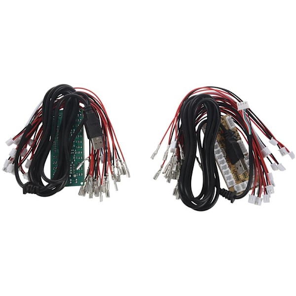 2X Zero Delay Arcade USB ENCODER PC TIL JOYSTICK FOR 5PIN JOYSTICK & 2.8MM KNAP