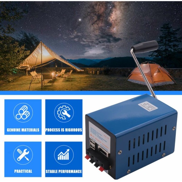 Høy Dynamo Bærbar Håndlader Nødhåndsveiv Lading Usb Overlevelses Nødhåndsveiv Generator