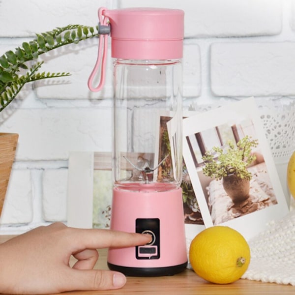 Bærbar Elektrisk Frugtpresser USB Lomme Grøntsagssaftpresser Blender Genopladelig Mini Saftfremstilling Skæring med Lilla Opladningskabel