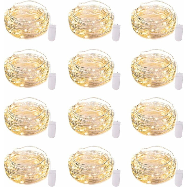Fairy String Lights Batteridrivna Vattentäta Silvertråd 7ft 20 för DIY Bröllop Fest Sovrum Patio Jul