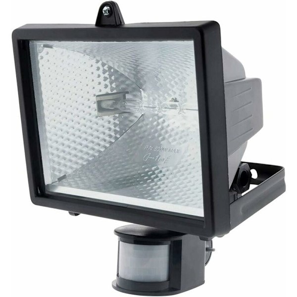 400W sort halogen projektør med detektor - IP44 CE
