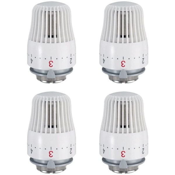 4-pack termostathuvud, ersättningshuvud för M30 x 1,5 radiatorventil, termostathuvud för radiator