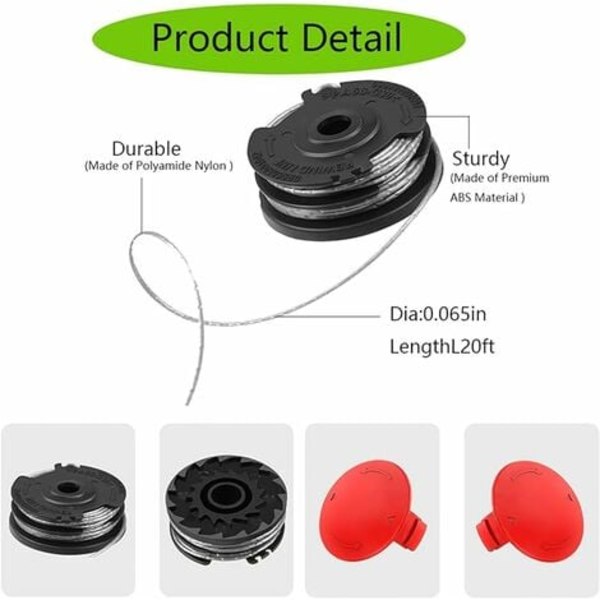 Ersättningsspolar för gräsklippare, BOSCH-klippare tillbehör, Ø1,65 mm 6,1 m ersättningsspolar för modeller: ART 30-36 Ll, AdvancedGrassCut36, ART 24, A