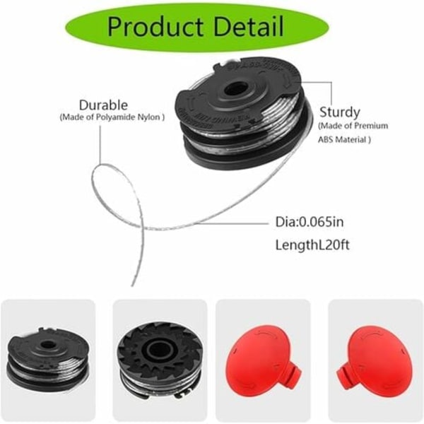 Reservedeler til gressklippere, BOSCH-klippertilbehør, Ø1,65 mm 6,1 m reservedeler til modeller: ART 30-36 Ll, AdvancedGrassCut36, ART 24, A