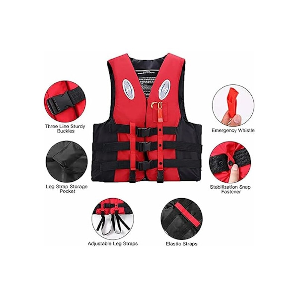Vest til Voksen Barn, 25-110 kg, Vest til Vandsportsaktiviteter, Kajak, XXXL-DENUOTOP