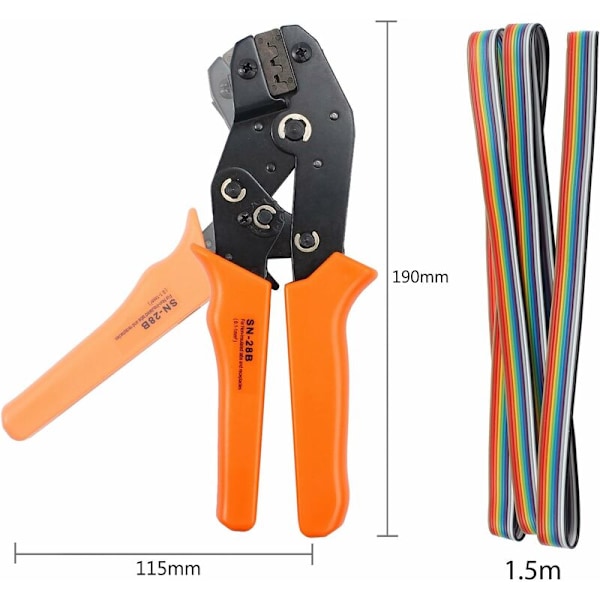 Dupont Crimpverktyg Crimpverktygssats med 1550 st Dupont Han/Hon Isolerad Modulär spärranslutning 2,54 mm 3,96 mm 28-18 AWG 0,25-1,5 mm²