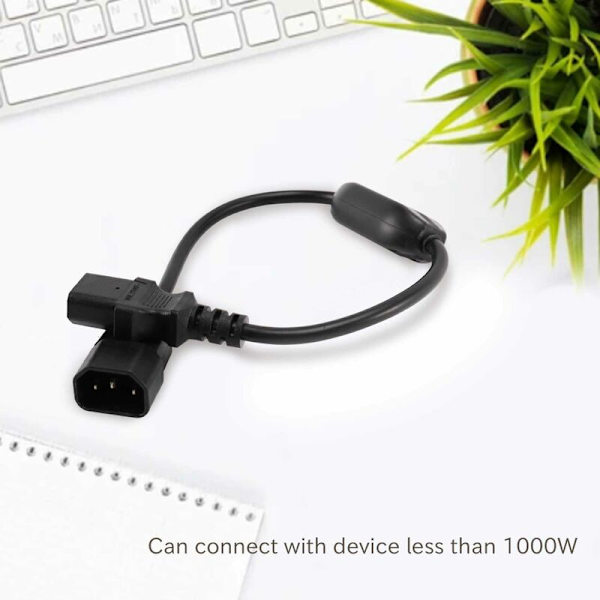 Erityinen PDU Virtajohtokaapeli, IEC 320 C14 - C13 Kytkimellä 30 cm Musta