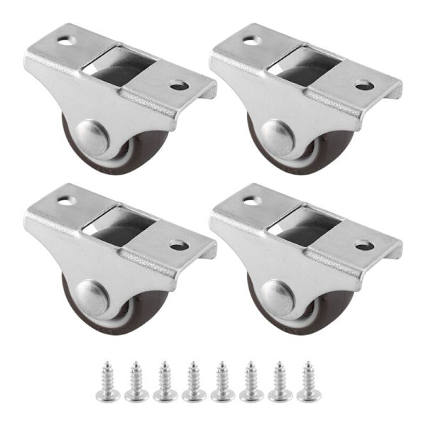 4 st Mini Möbler Hjul Små 25mm Fasta Hjul Riktning Rörliga Hjul Rörliga Hjul för Möbler