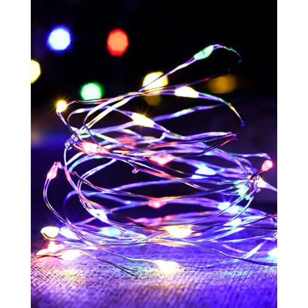 Set med 3 ljusslingor, 5M 50LED ljusslingor, batteridrivna mini LED-ljusslingor, inomhusljusslingor, dekoration för sovrum, jul, W