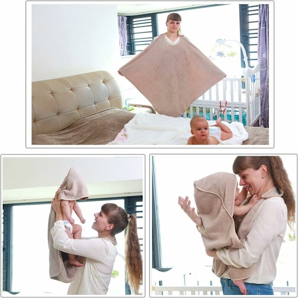 Kammad bomulls baby badhandduk med huva förkläde handduk absorberande barnkappa med huva handduk mjuk babyhandduk nyfödd present