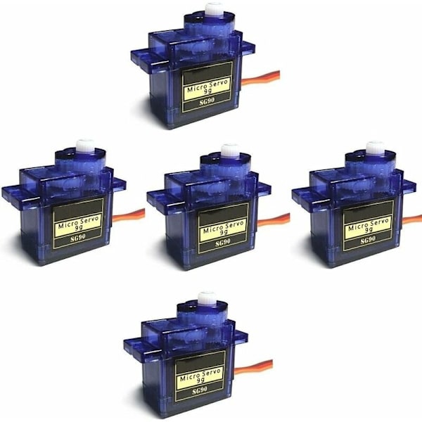 SG90 Servo 5-pakki 9G Mikro 180 Asteen Servo Moottori RC-Robotti Helikopterille, Lentokoneelle, Veneelle ja Ohjaukseen