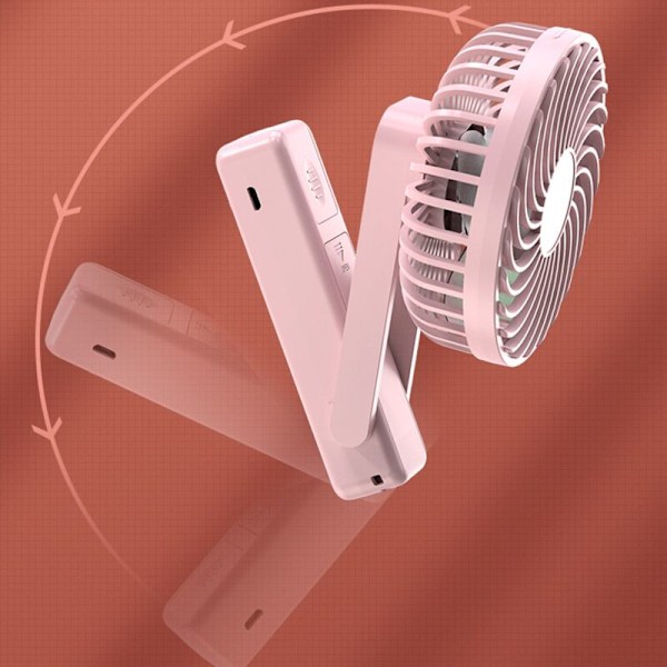Bærbar håndholdt ventilator, personlig ventilator, batteridrevet håndventilator, miniventulator med powerbank, genopladelig håndventilator