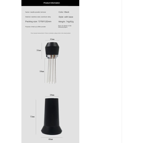 Kaffe Tamper Nål Handhållen Kaffe Duk Pulver Nål Omrörare WDT Verktyg Kaffe Omrörare Kaffe Maskin
